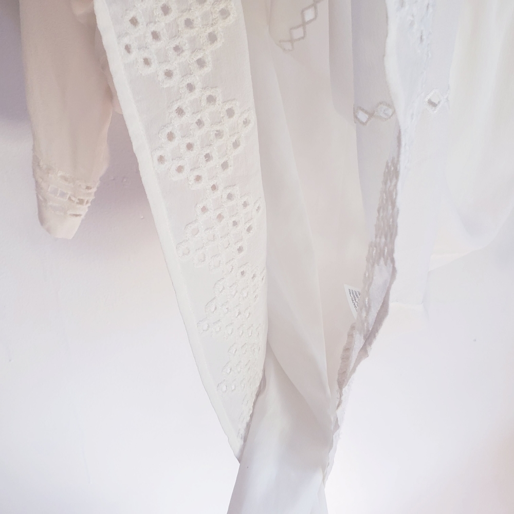 NWT CLUB MONACO Cream 100% Silk Eyelet Dress 6 S - Picture 10 of 11